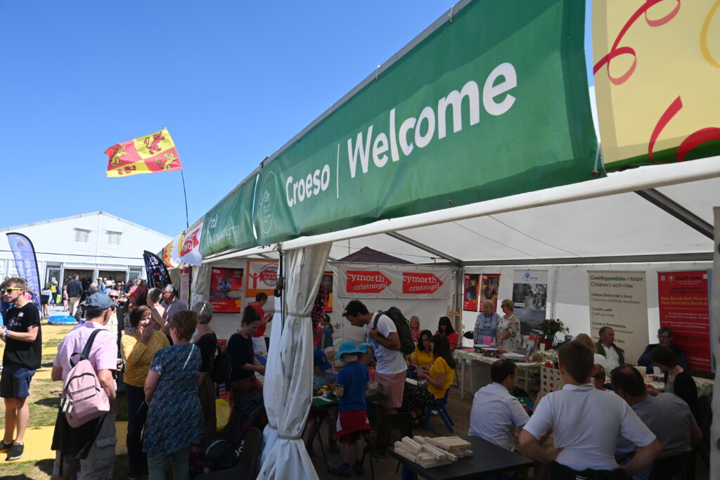 outside view of Cytûn tent at Urdd Eisteddfod